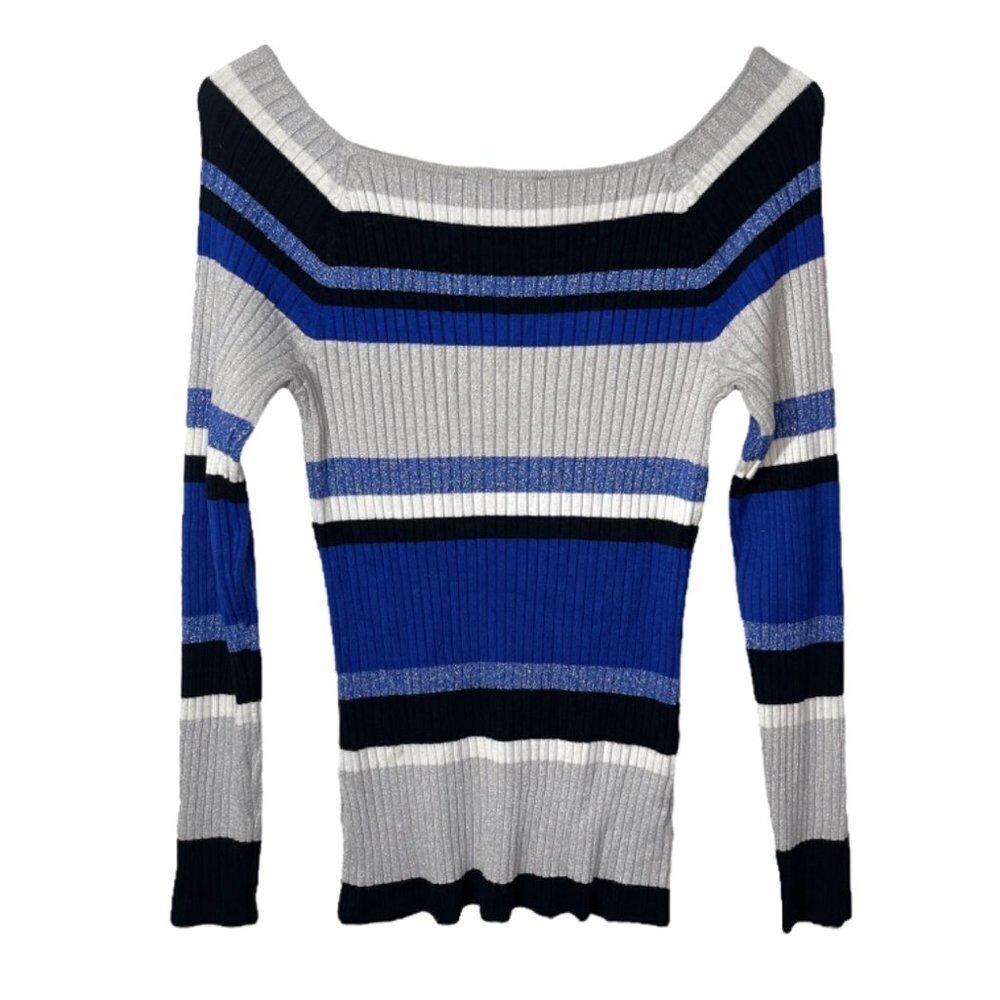 INC International Concepts Metallic Striped Sweater size M